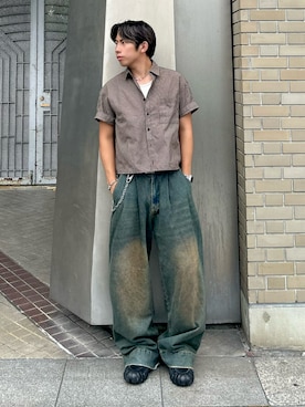 「Chikashitsu +（チカシツプラス）のアイテム」を使った、蘭丸さん（メンズ・175cm）の夏コーディネート