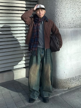 「SINSS（シンス）のアイテム」を使った、蘭丸さん（メンズ・175cm）の冬コーディネート