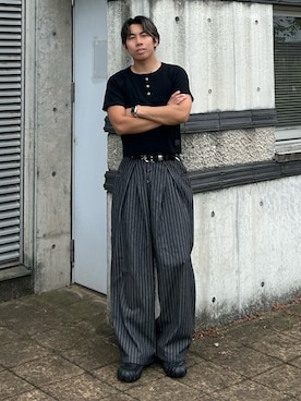 「ANDER HUNK（アンダーハンク）のアイテム」を使った、蘭丸さん（メンズ・175cm）の夏コーディネート
