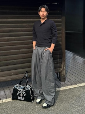 「DNSR（ディーエヌエスアール）のアイテム」を使った、蘭丸さん（メンズ・175cm）の春コーディネート