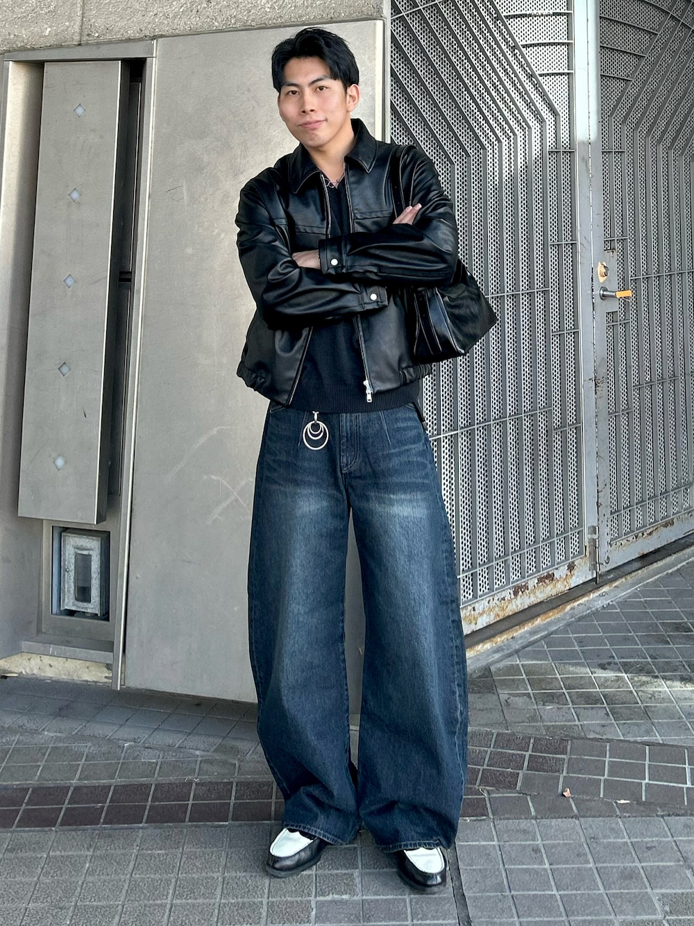 ARTIFICIAL GRAIN / FAUX SUEDE ZIP BLOUSONを使った骨格ストレートの