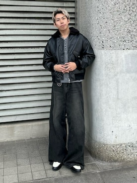 「アイテム（ブルゾン）」を使った、蘭丸さん（メンズ・175cm）の秋コーディネート