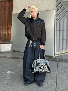 「アイテム（イヤーカフ）」を使った、蘭丸さん（メンズ・175cm）の冬コーディネート