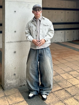 「アイテム（イヤーカフ）」を使った、蘭丸さん（メンズ・175cm）の秋コーディネート