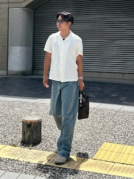 「COACH（コーチ）のアイテム」を使った、蘭丸さん（メンズ・175cm）の夏コーディネート
