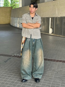 「soerte（ソエルテ）のアイテム」を使った、蘭丸さん（骨格ストレート・メンズ・175cm）の夏コーディネート