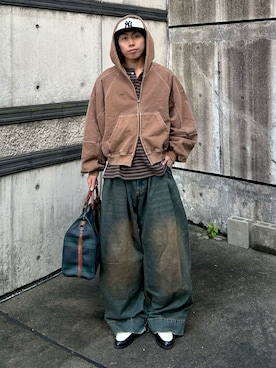 「アイテム（イヤーカフ）」を使った、蘭丸さん（メンズ・175cm）の秋コーディネート