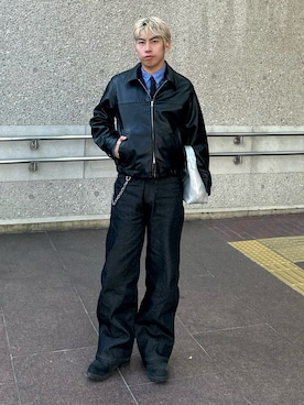 「アイテム（ブルゾン）」を使った、蘭丸さん（メンズ・175cm）の冬コーディネート