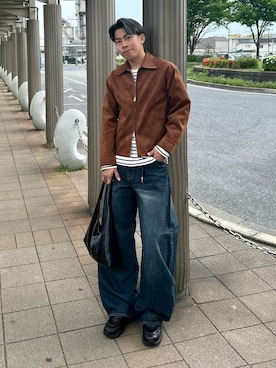 「LURAKU（ルラク）のアイテム」を使った、蘭丸さん（メンズ・175cm）の春コーディネート