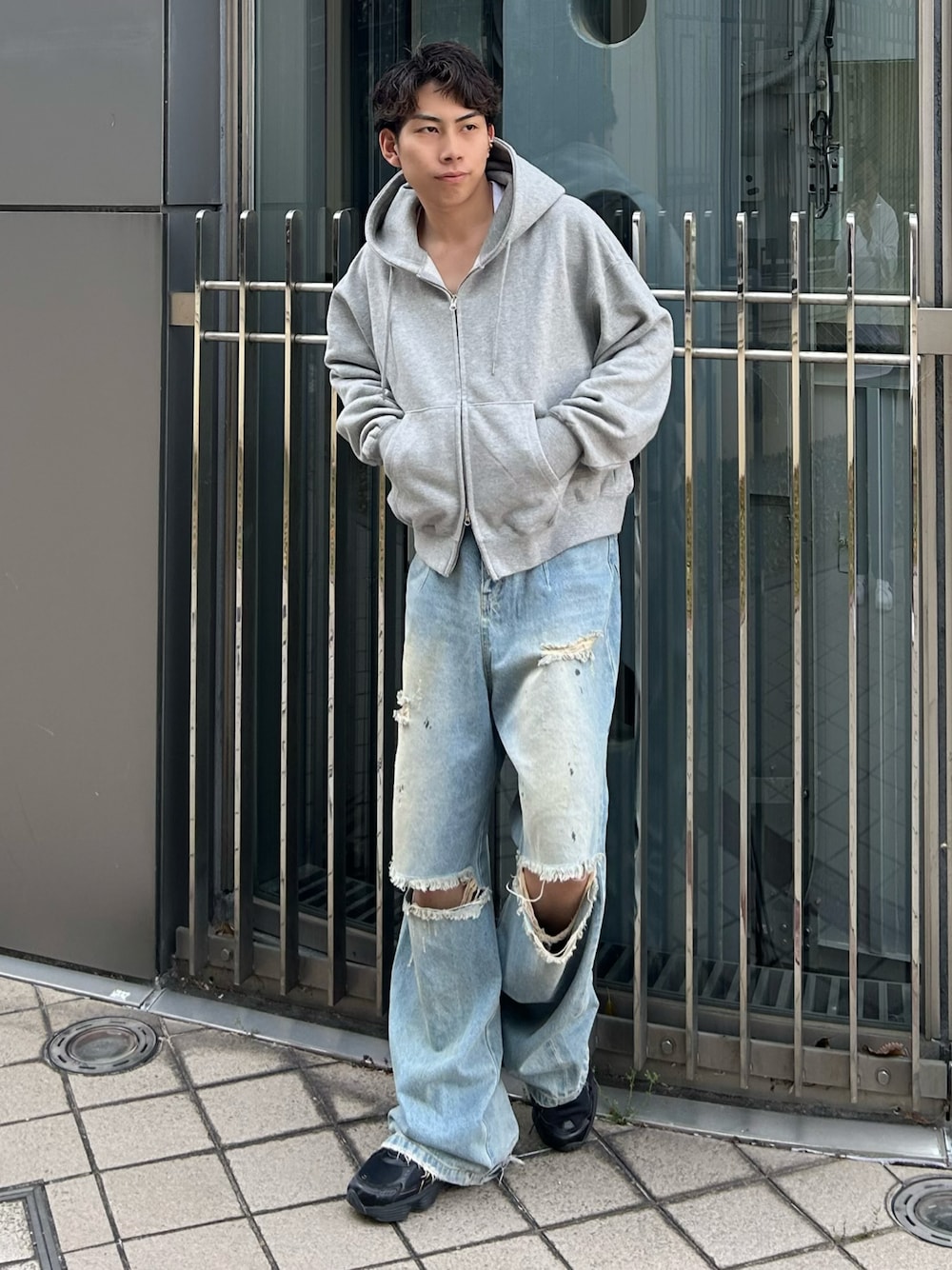 wide baggy overdye denim trousers / ワイドバギーオーバーダイ