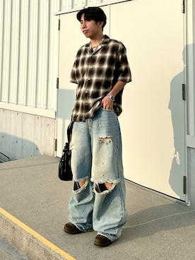 「アイテム（イヤーカフ）」を使った、蘭丸さん（メンズ・175cm・20代）の夏コーディネート