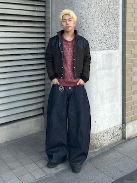 「アイテム（イヤーカフ）」を使った、蘭丸さん（メンズ・175cm）の冬コーディネート