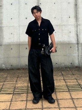 「アイテム（バッグ）」を使った、蘭丸さん（メンズ・175cm）の夏コーディネート