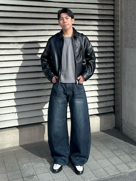 「SBG（エスビー）のアイテム」を使った、蘭丸さん（メンズ・175cm）の冬コーディネート