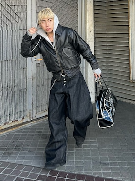 「ANDER HUNK（アンダーハンク）のアイテム」を使った、蘭丸さん（メンズ・175cm）の冬コーディネート