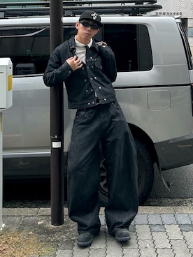 「アイテム（イヤーカフ）」を使った、蘭丸さん（メンズ・175cm）の秋コーディネート