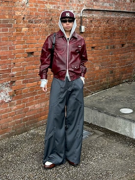 「アイテム（パーカー）」を使った、蘭丸さん（メンズ・175cm）の秋コーディネート