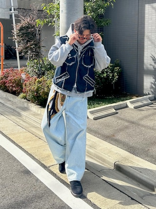 seyto（セイト）の「Damage zip denim vest / ダメージジップ