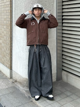 「アイテム（キーケース/キーアクセサリー）」を使った、蘭丸さん（メンズ・175cm）の秋コーディネート