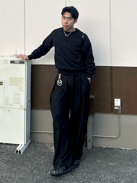 「Regen Glanz（レーゲングランツ）のアイテム」を使った、蘭丸さん（メンズ・175cm）の春コーディネート