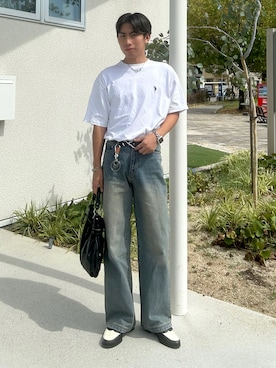 「アイテム（キーケース/キーアクセサリー）」を使った、蘭丸さん（メンズ・175cm）の夏コーディネート