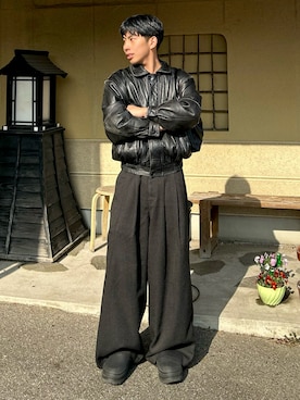 「SBG（エスビー）のアイテム」を使った、蘭丸さん（メンズ・175cm）の冬コーディネート