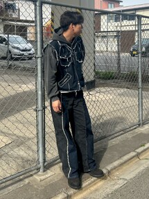 seyto（セイト）の「Damage zip denim vest / ダメージジップ