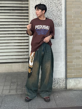 「Hender Scheme（エンダースキーマ）のアイテム」を使った、蘭丸さん（メンズ・175cm）の夏コーディネート