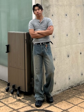 「SBG（エスビー）のアイテム」を使った、蘭丸さん（メンズ・175cm）の夏コーディネート