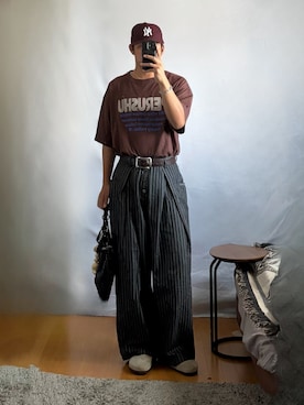 「Perushu（ペルーシュ）のアイテム」を使った、蘭丸さん（メンズ・175cm）の夏コーディネート