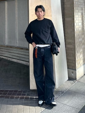 「Regen Glanz（レーゲングランツ）のアイテム」を使った、蘭丸さん（メンズ・175cm）の春コーディネート