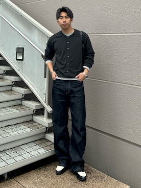 「DNSR（ディーエヌエスアール）のアイテム」を使った、蘭丸さん（メンズ・175cm）の春コーディネート