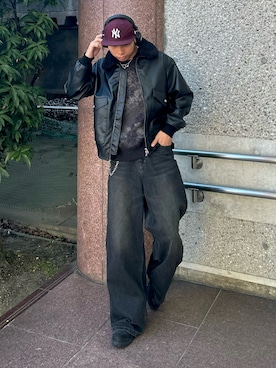 「アイテム（アクセサリー）」を使った、蘭丸さん（メンズ・175cm）の冬コーディネート