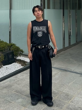 「SBG（エスビー）のアイテム」を使った、蘭丸さん（メンズ・175cm）の夏コーディネート
