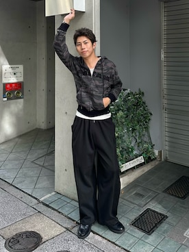 「アイテム（イヤーカフ）」を使った、蘭丸さん（メンズ・175cm）の秋コーディネート