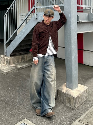 「Ray-Ban（レイバン）のRay-Ban レイバン メガネフレーム CLUBMASTER OPTICS（メガネ）」を使った、蘭丸さん（メンズ・175cm）の春コーディネート