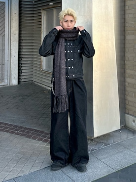 「アイテム（イヤーカフ）」を使った、蘭丸さん（メンズ・175cm・20代）の冬コーディネート