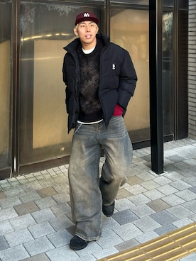 「アイテム（アクセサリー）」を使った、蘭丸さん（メンズ・175cm）の冬コーディネート