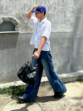 「アイテム（イヤーカフ）」を使った、蘭丸さん（メンズ・175cm）の夏コーディネート