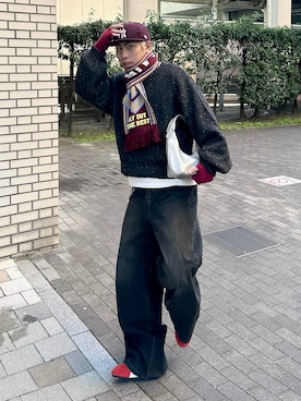 「アイテム（バッグ）」を使った、蘭丸さん（メンズ・175cm）の冬コーディネート