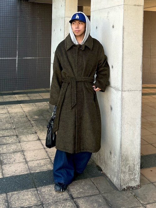 【新品未使用】soerteウールブレンドシャギーオーバーコート セール】Wool Blend Shaggy Over Coat / ウールブレンドシャギー