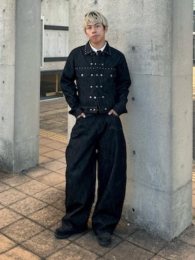 「アイテム（ネクタイ）」を使った、蘭丸さん（メンズ・175cm）の秋コーディネート