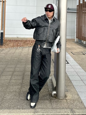 「アイテム（バッグ）」を使った、蘭丸さん（メンズ・175cm）の冬コーディネート