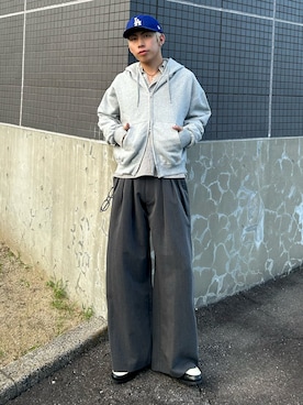 「アイテム（アンダーウェア）」を使った、蘭丸さん（メンズ・175cm）の秋コーディネート