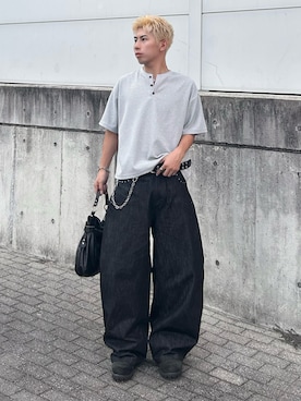 「アイテム（ベルト）」を使った、蘭丸さん（メンズ・175cm）の夏コーディネート