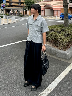 「アイテム（イヤーカフ）」を使った、蘭丸さん（メンズ・175cm・20代）の夏コーディネート