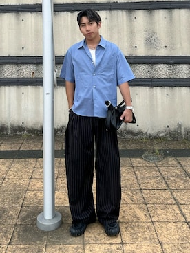 「soerte（ソエルテ）のアイテム」を使った、蘭丸さん（メンズ・175cm）の春コーディネート