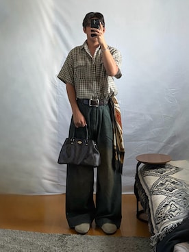 「COACH（コーチ）のアイテム」を使った、蘭丸さん（メンズ・175cm）の夏コーディネート