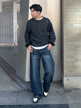 「Elanque（エランク）のアイテム」を使った、蘭丸さん（メンズ・175cm）の冬コーディネート