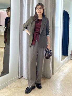 「アイテム（ボストンバッグ）」を使った、sakakibaraさん（レディース・168cm）の秋コーディネート